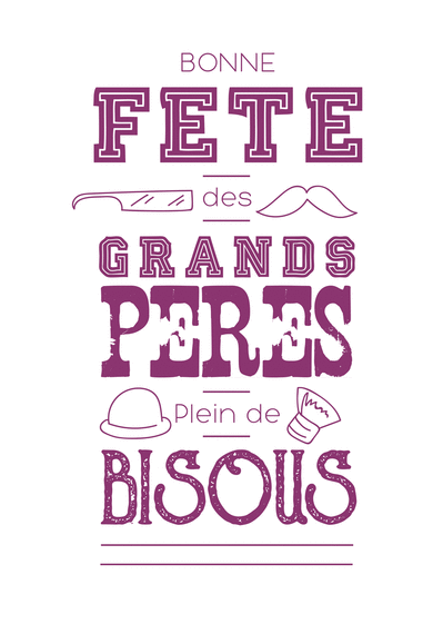 Carte Lettrines Bonne Fête Grand-père : Envoyer une Carte De Fête Des ...